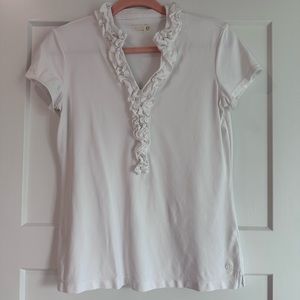 Lilly Pulitzer UPF 50+ luxletic Frida ruffle polo top